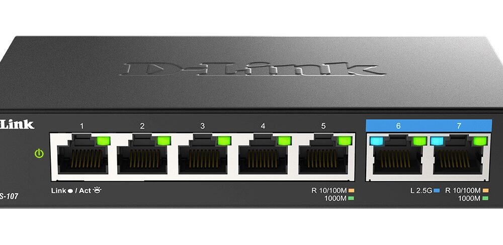 D-LINK DMS-107 7-Port Multi-Gigabit Unmanaged Switch with 2x2.5G