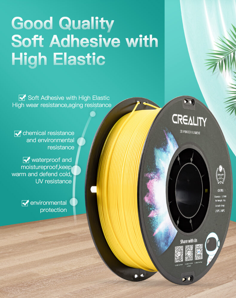 Alternative view of Creality CR-TPU Blue 3d Printer Soft Adhesive material Filament 1kg 1.75 (3301040039)