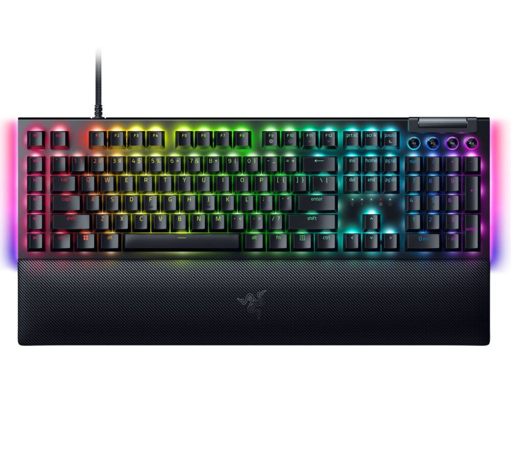 Razer BLACKWIDOW V4 - RGB Gaming Mechanical Keyboard - Underglow LED - Macro - Green Clicky Switches
