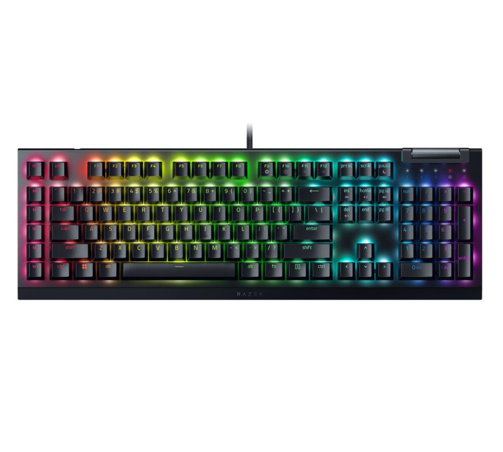 Razer BlackWidow V4 X - RGB Gaming Mechanical Keyboard - Macro Keys - Green Clicky Switches