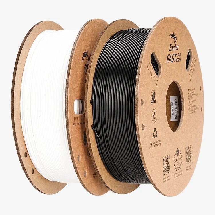 Creality Ender Fast PLA Value Pack 2Kg White - Black 300mm/s 3D Printer Filament 2x1 kg Spool,1.76