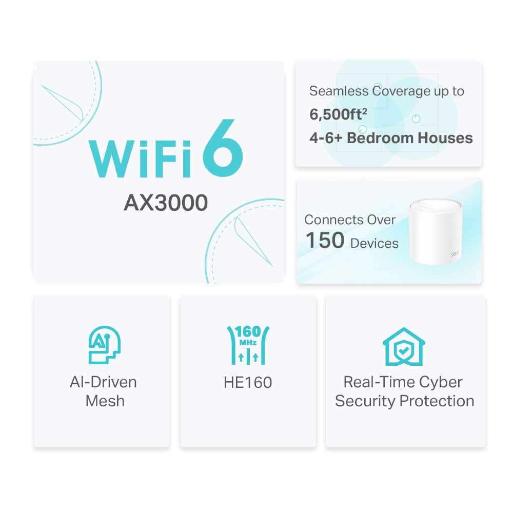 Alternative view of TP-LINK DECO X50 3 PACK Mesh Wi-Fi 6 System
