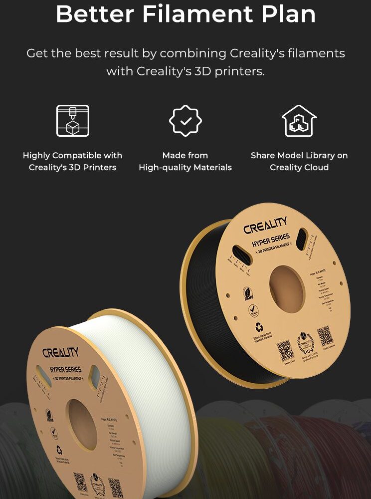 Alternative view of Creality Hyper PLA Brown 3D Printer Filament, High Speed, 1 kg Spool1.75