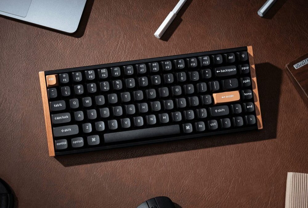 Alternative view of Keychron K2 HE (K2H-F1) Wireless Magnetic Hall Effect RGB Keyboard 75% US Lay. Special Wood Edition