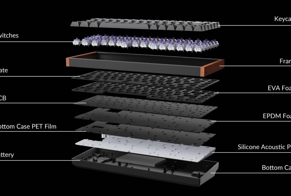 Alternative view of Keychron K2 HE (K2H-J1)Wireless Magnetic Hall Effect RGB Custom Keyboard 75% US Layout shine-through