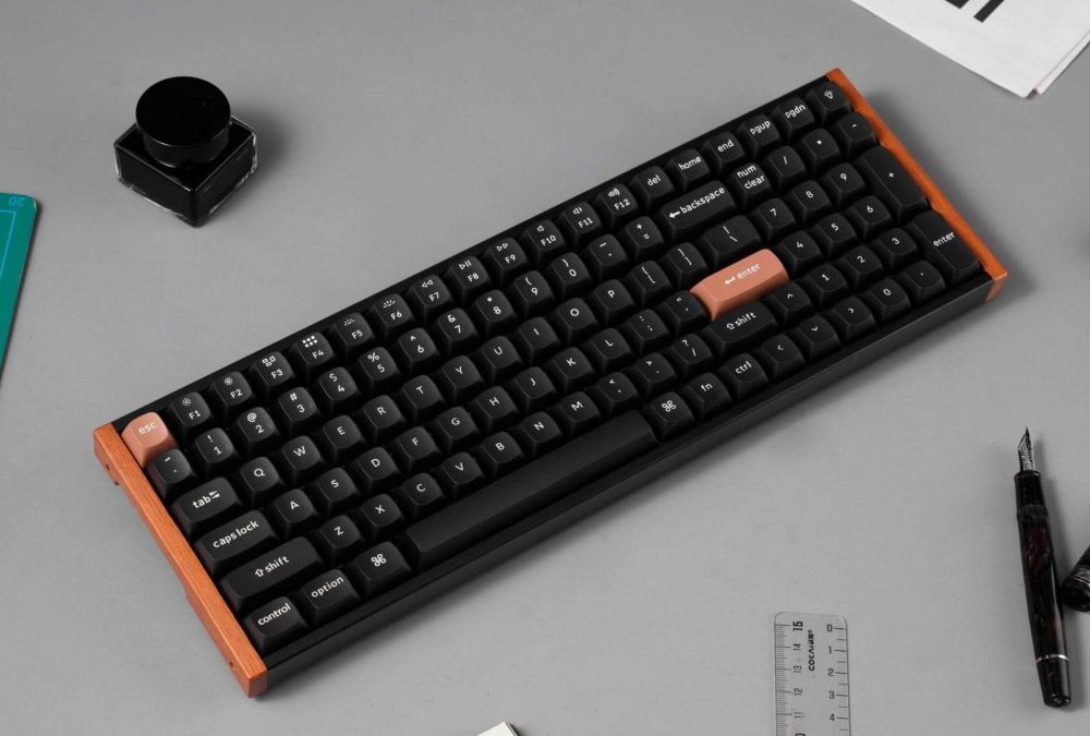 Alternative view of Keychron K4 HE (K4H-F1) Special Wood Edition Wireless Magnetic Hall Effect RGB Keyboard 96% US