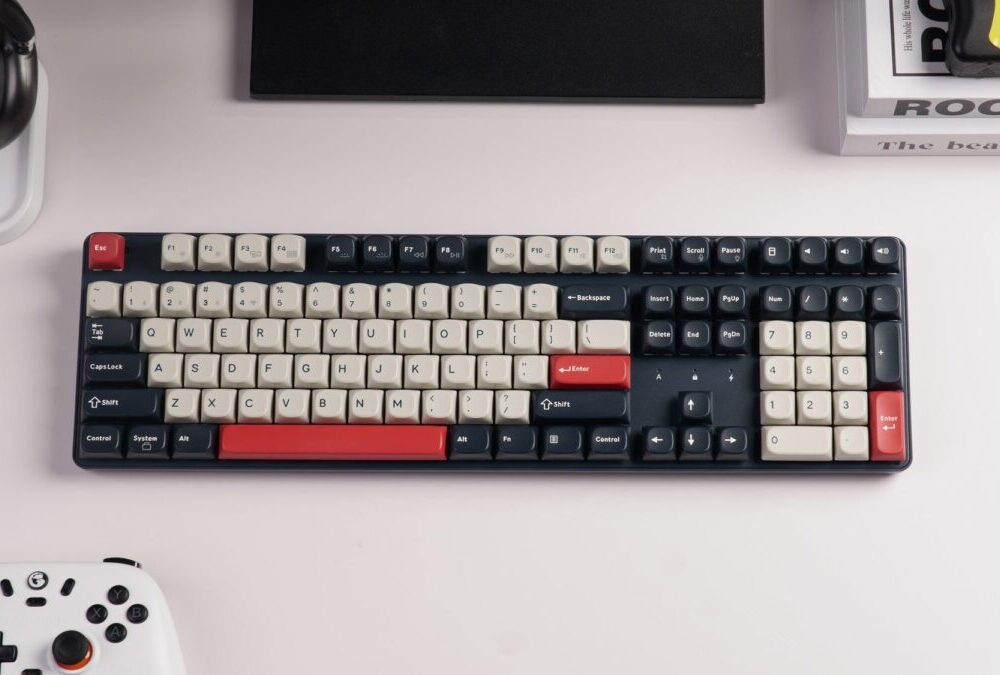 Alternative view of Keychron J5 (KJ5-H1Z) QMK Wireless Mechanical Keyboard Red Switch Hot-Swap RGB 100% US Dark Blue
