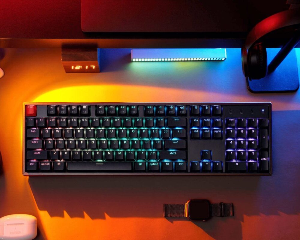 Alternative view of Keychron K10 V2 (K10X-B3) QMK Wireless Mechanical Keyboard Brown Switch RGB 100% US Layout