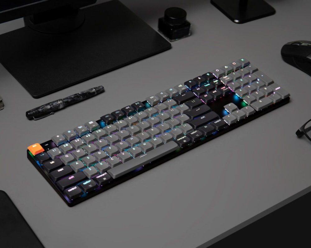 Alternative view of Keychron K5 V2 (K5X-B1) QMK Wireless Mechanical Keyboard Red Switch RGB 100% US Layout