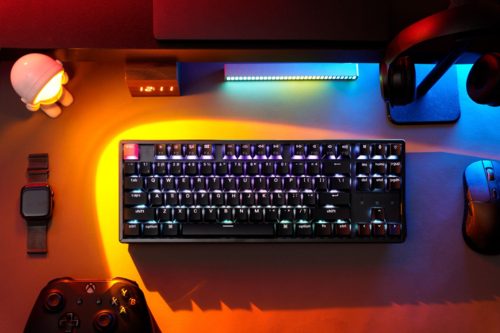 Alternative view of Keychron K8 V2 (K8X-C1) QMK Wireless Mechanical Keyboard Red Switch RGB 80% US Lay Aluminum Frame