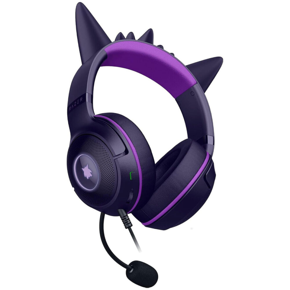 Alternative view of Kraken Kitty V2 Gengar Pokemon Ed. – RGB – USB 7.1 Gaming Headset – Purple Ears – PC / PS5 / SWITCH
