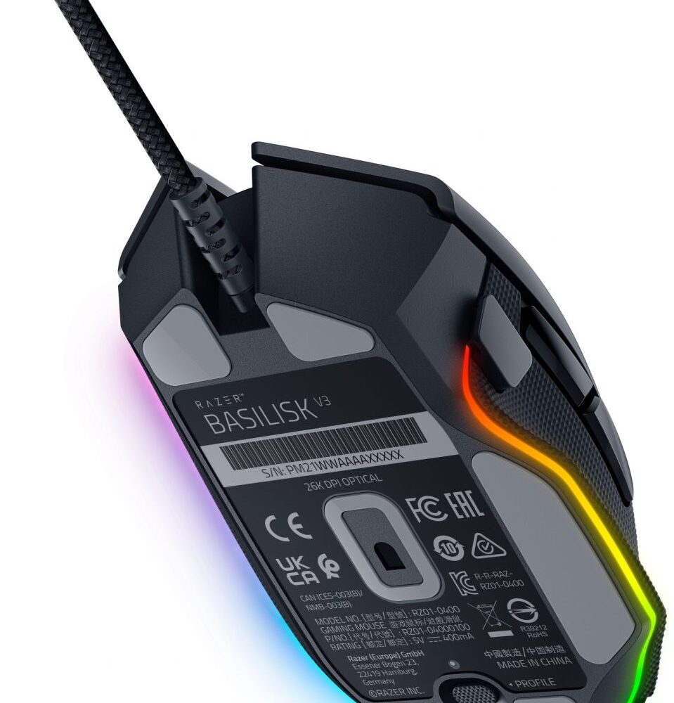 Alternative view of Razer BASILISK V3 - RGB - Ergonomic FPS Gaming Mouse - Wired - Optical Switches