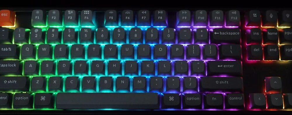 Alternative view of Keychron K8 Max (K8M-B4) QMK Wireless Mechanical Keyboard Banana Switch RGB 80% US Layout