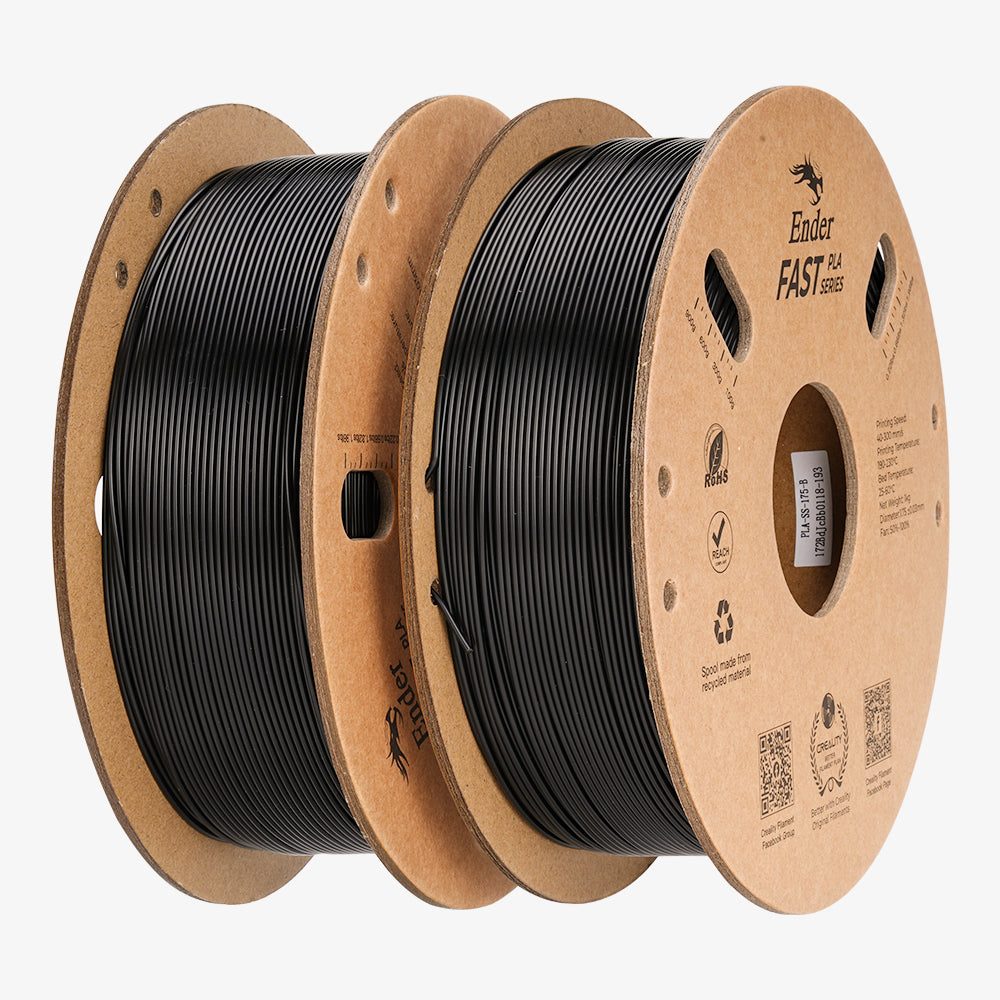 Creality Ender Fast PLA Value Pack 2Kg 2xBlack 300mm/s 3D Printer Filament 2x1 kg Spool,1.76