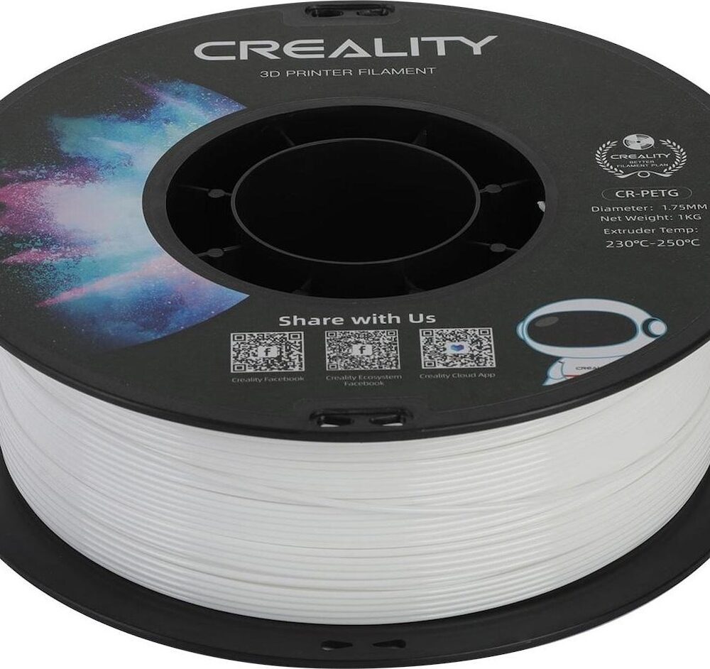 Alternative view of Creality CR-PETG White 3D Printer Filament, Hard Glossy, Tensile Str. 49MPA, 1 kg Spool1.75