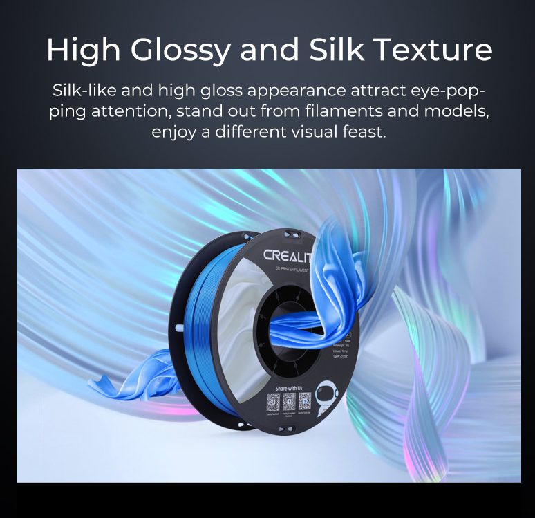 Alternative view of CREALITY CR-PLA Silk Silver, 3D Printer Filament Glossy, 1 kg Spool,1.75 mm (3301120007)