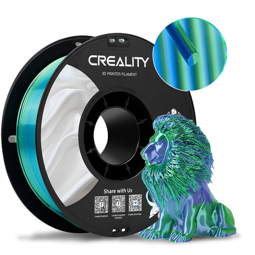 Alternative view of CREALITY CR-PLA Silk Blue-Green, 3D Printer Filament Glossy, 1 kg Spool,1.75 mm