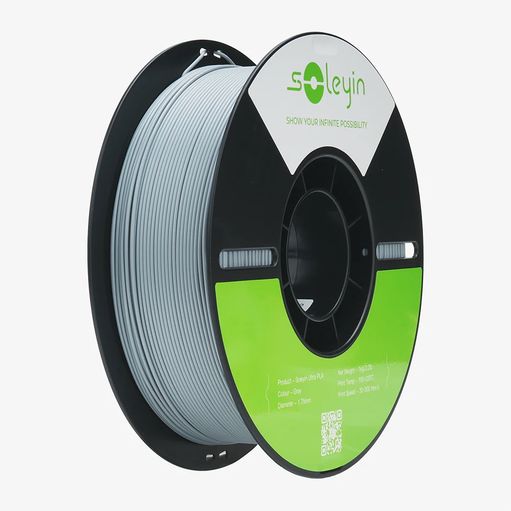 Creality Soleyin Ultra PLA Gray (Grey) 3D Printer Filament 1 kg Spool,1.75 mm