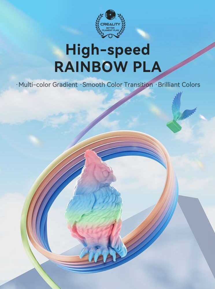 Alternative view of Creality Hyper PLA Rainbow Spring Lake - Fast Printing Filament with CFS tag 1kg 1.75