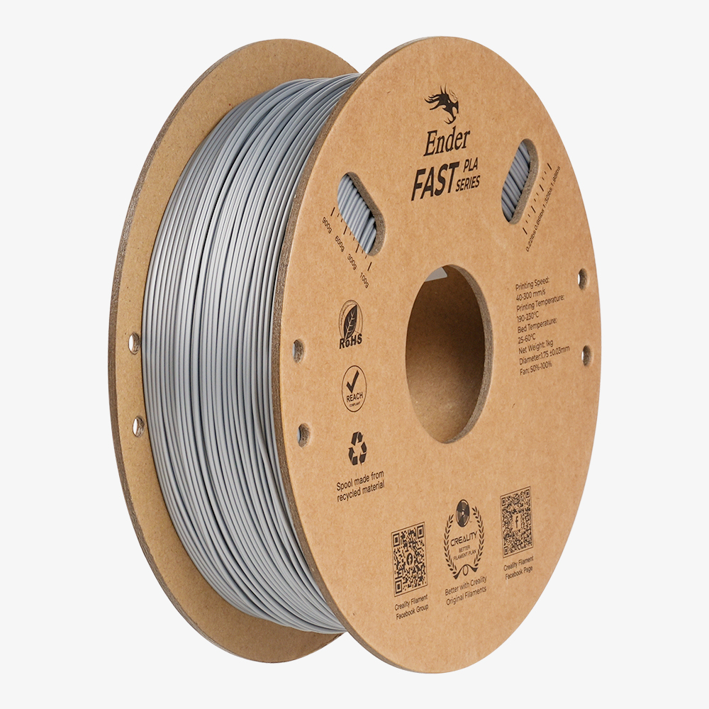 Creality Ender Fast PLA Silver 300mm/s 3D Printer Filament 1 kg Spool,1.85