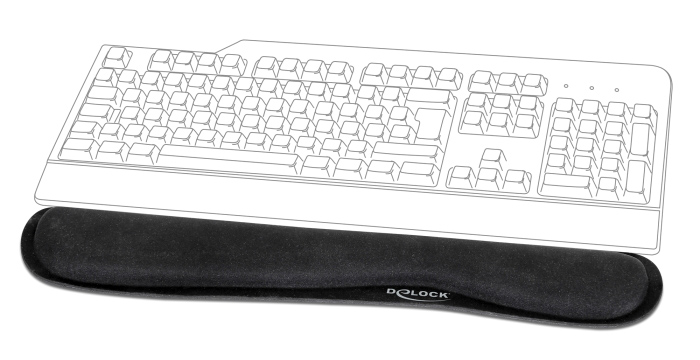 Alternative view of DELOCK στήριγμα καρπού για πληκτρολόγιο/laptop 12558, 20x85x465mm, μαύρο