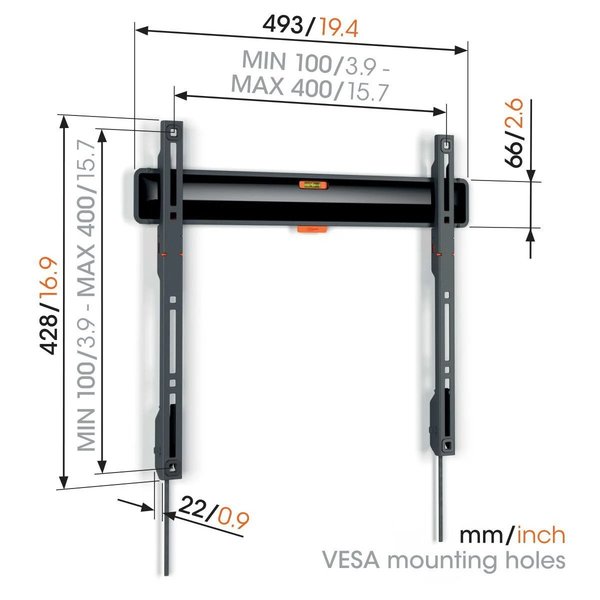 Alternative view of Vogel's TVM 3403 Σταθερή επιτοίχια βάση για τηλεοράσεις 32''-77'' 50kg