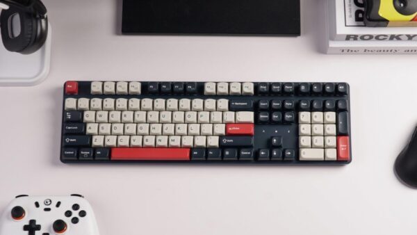 Alternative view of Keychron J5 (KJ5-H4Z) QMK Wireless Mechanical Keyboard Banana Switch Hot-Swap RGB 100% US Dark Blue