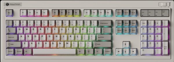 Alternative view of Keychron R6 (R6-M4) QMK Wireless Mechanical Keyboard Banana Switch Hot-Swap RGB 100% US Retro