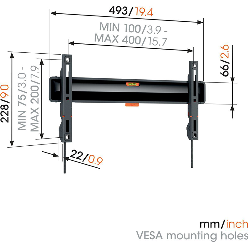 Alternative view of Vogel's TVM 3405 Σταθερή επιτοίχια βάση για τηλεοράσεις OLED 32''-77'' 50kg