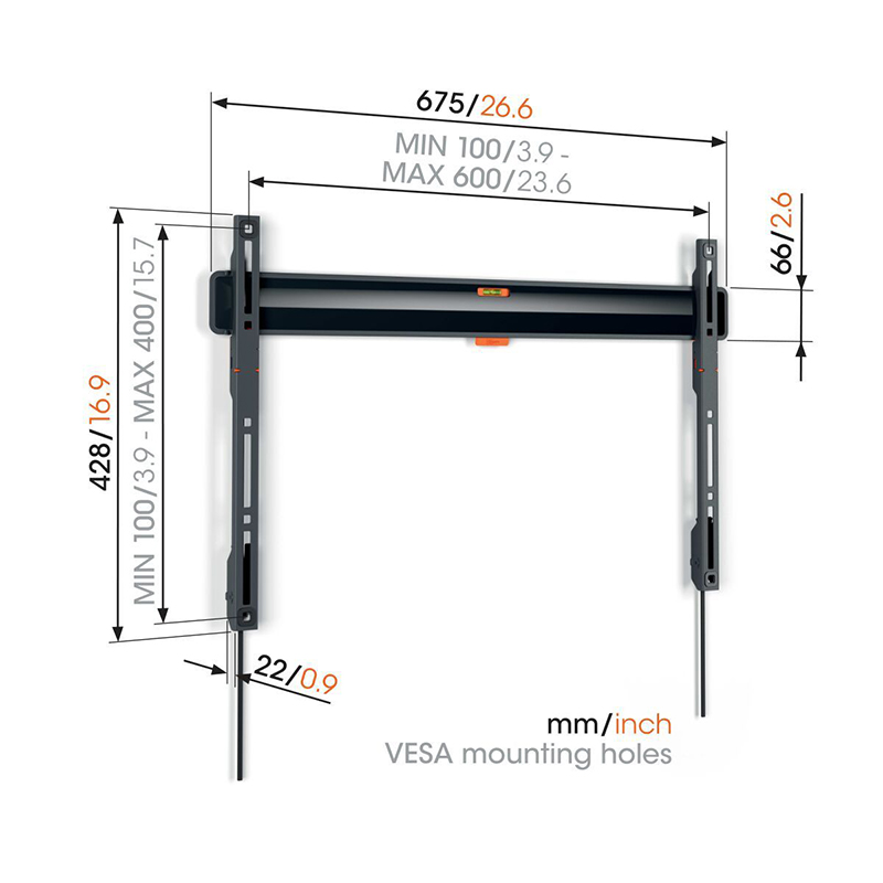 Alternative view of Vogel's TVM 3603 Σταθερή επιτοίχια βάση για τηλεοράσεις 55''-100'' 75kg