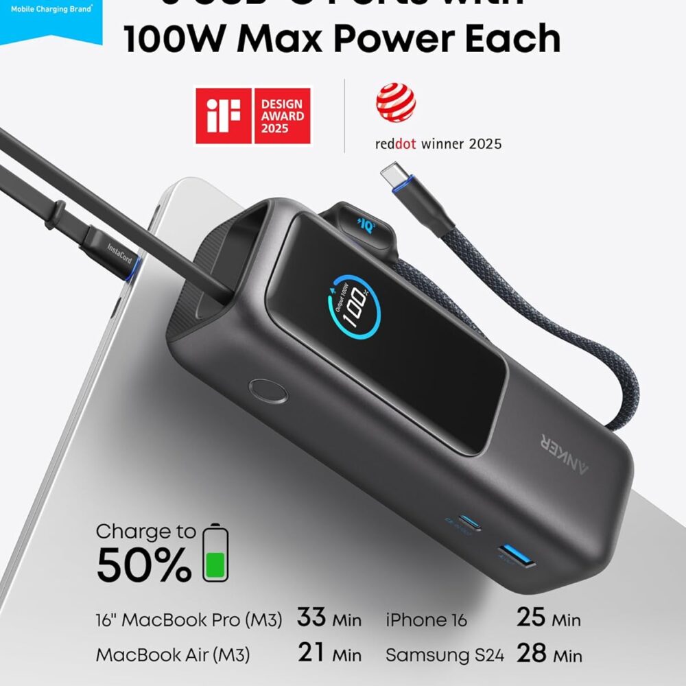Alternative view of ANKER Powerbank 25,000mAh 165W Max 3 x USB-C
