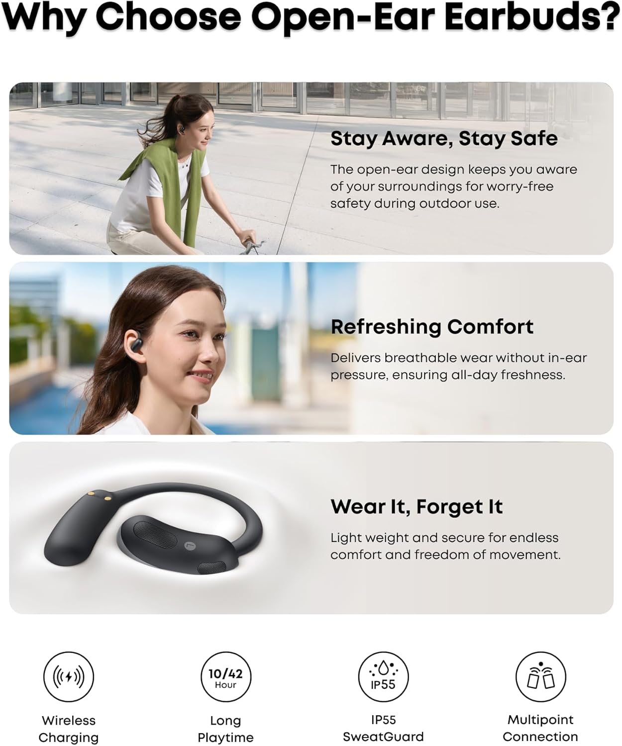 ANKER Soundcore BT Earphones AEROFIT 2 Open Ear Black - Image 6