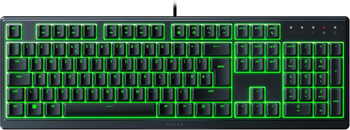 Razer ORNATA V3 X Gaming Keyboard - Low Profile Membrane - Split Resist - RGB - UK Layout