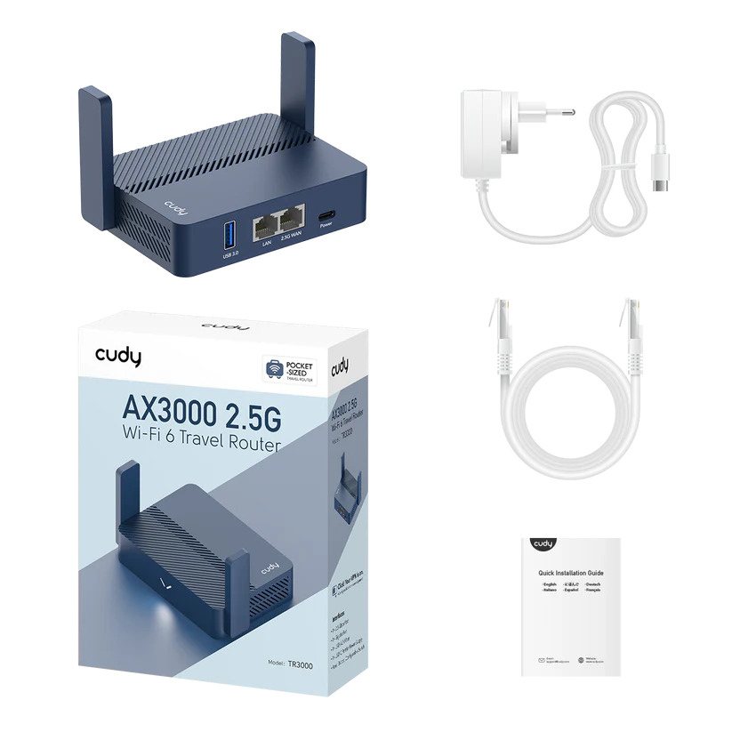 CUDY TR3000 2.5G Wi-Fi 6 Mini VPN AX3000 Router - Image 2